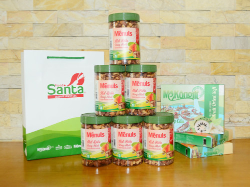 Hạt điều lụa rang muối Menuts - Hộp nhựa 450g